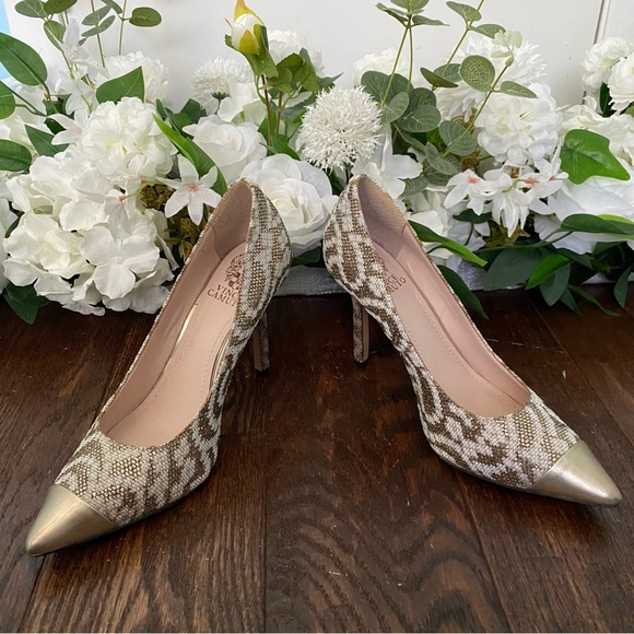 Gold / White Metallic 3 inch heels size 8.5 - Picture 3 of 14